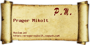Prager Mikolt névjegykártya
